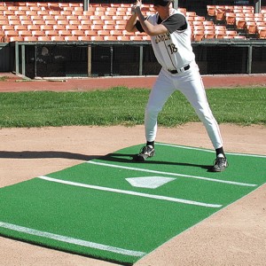 Sports Turf 6’ x 12’ Baseball Mat with Painted Home Plate – Green/Clay
