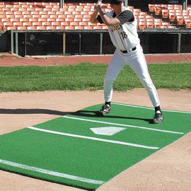 Sports Turf 6’ x 12’ Baseball Mat with Throw-down Home Plate – Green/Clay